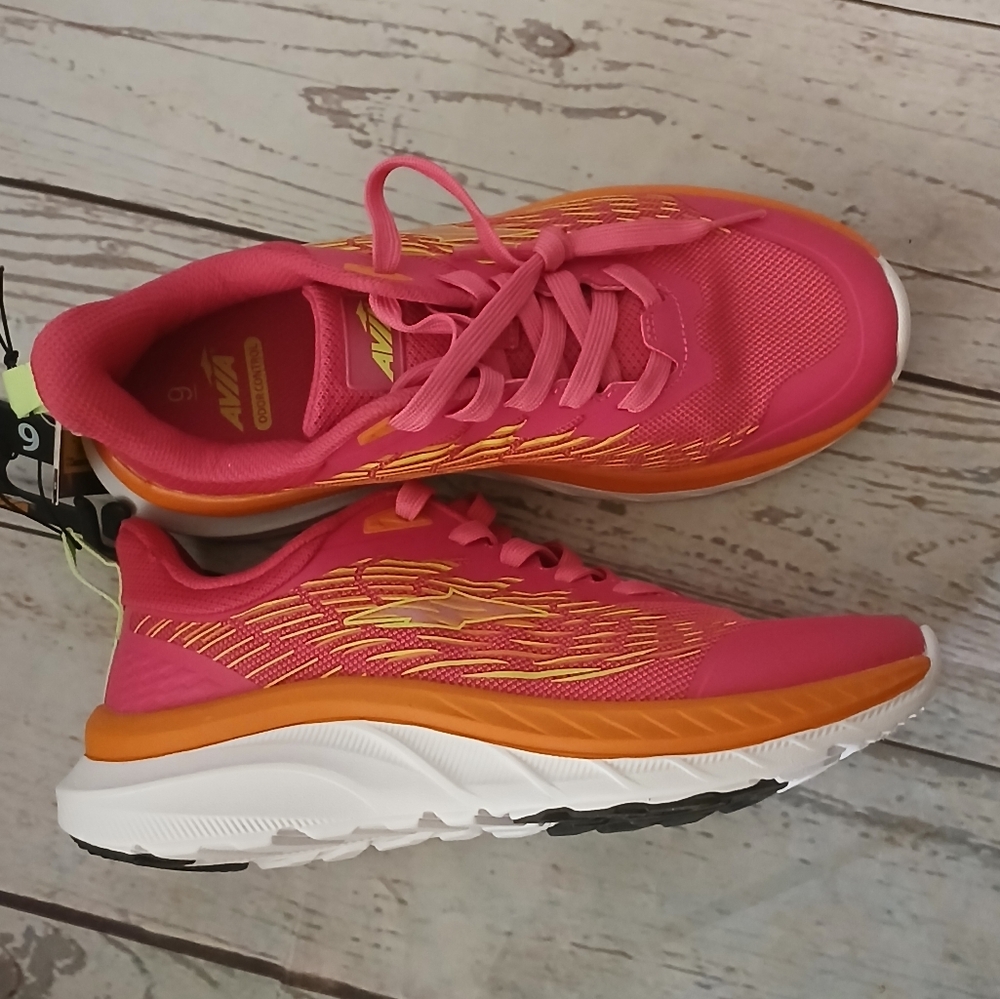 Avia Women's Jumbo Sneaker Pink and Orange Athletic Shoes Size 9